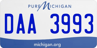 MI license plate DAA3993