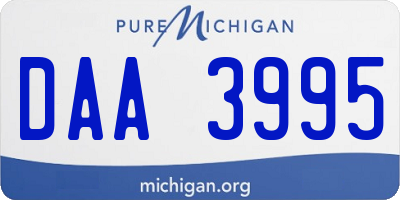 MI license plate DAA3995