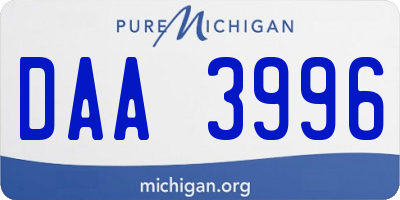 MI license plate DAA3996