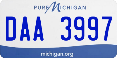 MI license plate DAA3997