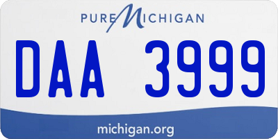 MI license plate DAA3999