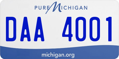 MI license plate DAA4001