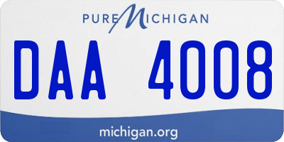 MI license plate DAA4008