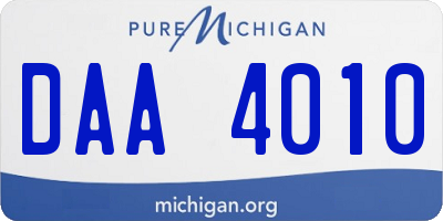 MI license plate DAA4010