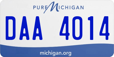 MI license plate DAA4014
