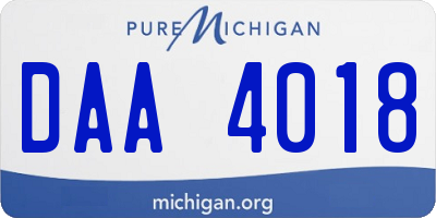 MI license plate DAA4018