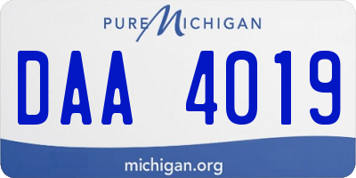 MI license plate DAA4019