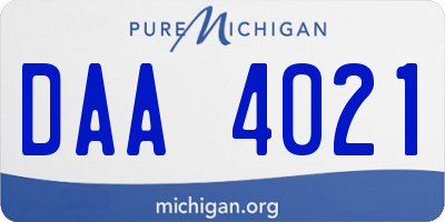 MI license plate DAA4021