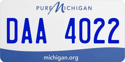 MI license plate DAA4022