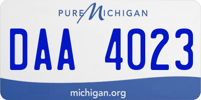 MI license plate DAA4023