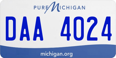 MI license plate DAA4024