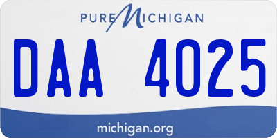 MI license plate DAA4025