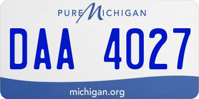 MI license plate DAA4027