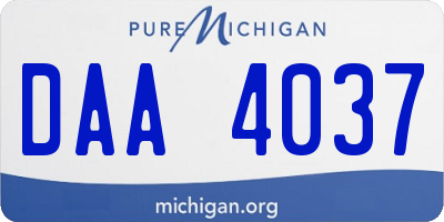 MI license plate DAA4037