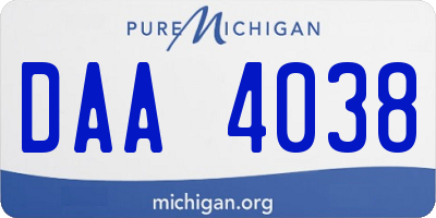 MI license plate DAA4038