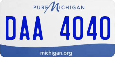 MI license plate DAA4040