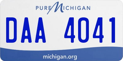 MI license plate DAA4041