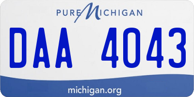 MI license plate DAA4043