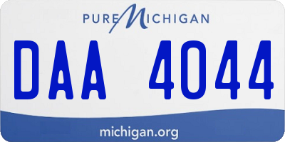 MI license plate DAA4044