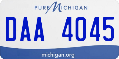 MI license plate DAA4045