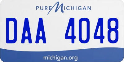 MI license plate DAA4048