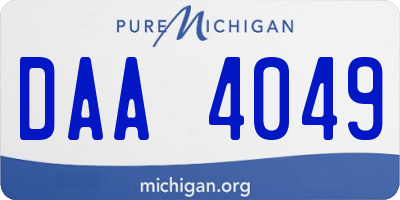 MI license plate DAA4049