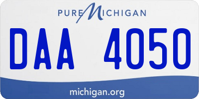 MI license plate DAA4050