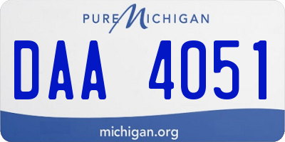 MI license plate DAA4051