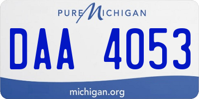 MI license plate DAA4053