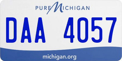 MI license plate DAA4057