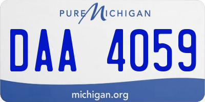 MI license plate DAA4059