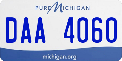 MI license plate DAA4060