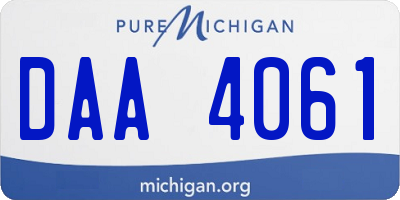 MI license plate DAA4061