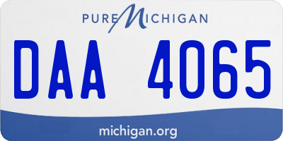 MI license plate DAA4065