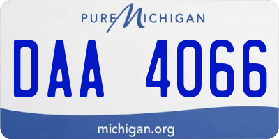 MI license plate DAA4066