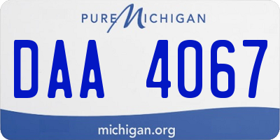MI license plate DAA4067