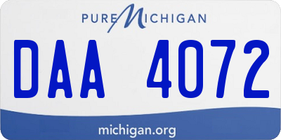 MI license plate DAA4072