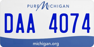 MI license plate DAA4074