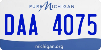 MI license plate DAA4075