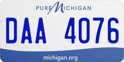 MI license plate DAA4076