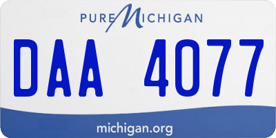 MI license plate DAA4077