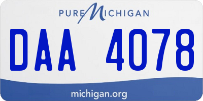 MI license plate DAA4078
