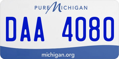 MI license plate DAA4080