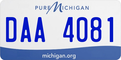 MI license plate DAA4081