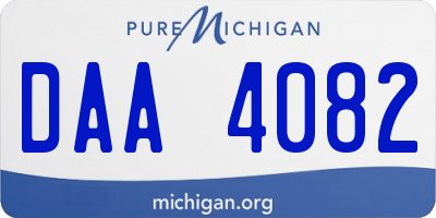 MI license plate DAA4082