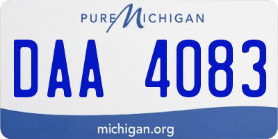 MI license plate DAA4083