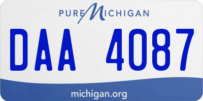 MI license plate DAA4087