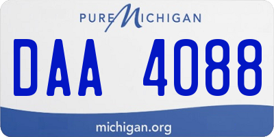 MI license plate DAA4088