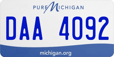 MI license plate DAA4092