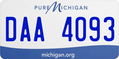 MI license plate DAA4093